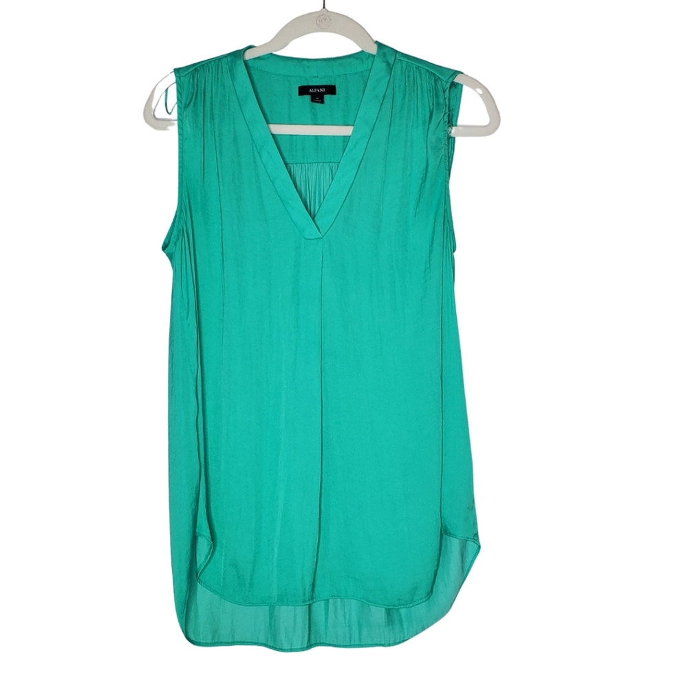 Alfani Green Button Down Blouse
